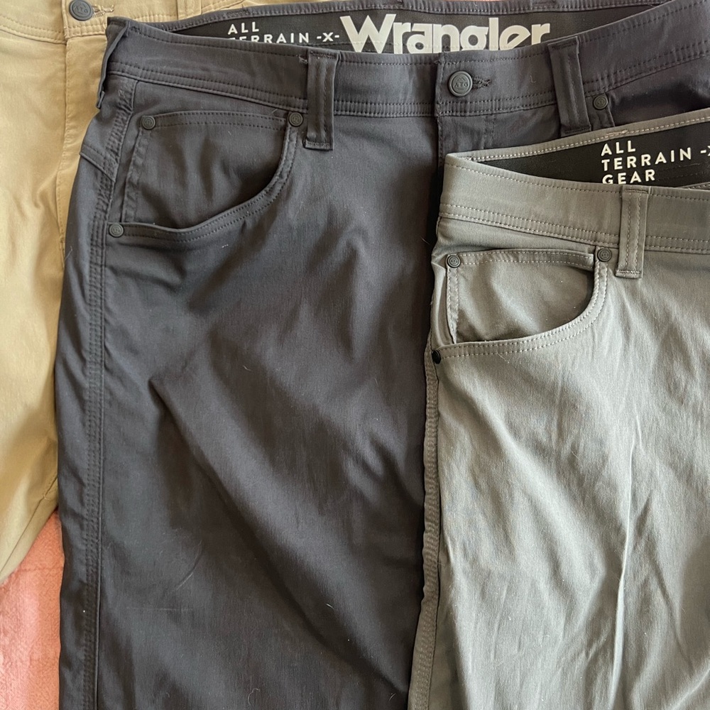 Wrangler All Terrain Gear Pants in Black and Olive